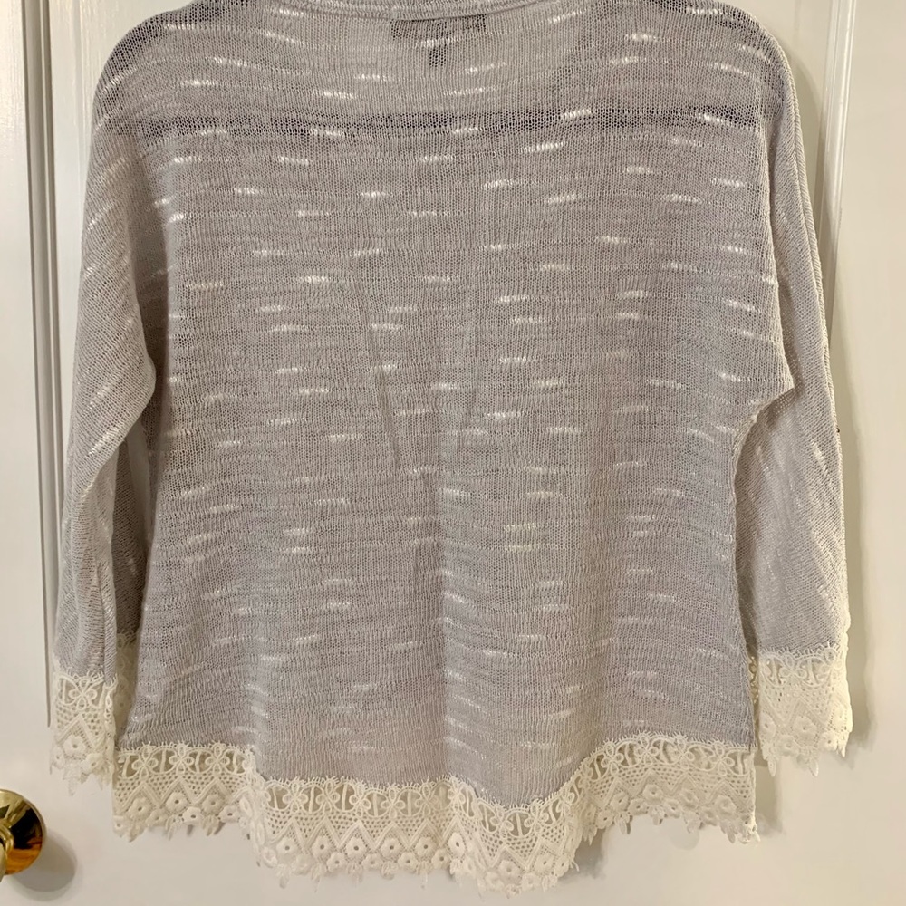 Sweater with knit lace detail